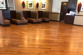 chicago restaurant with refinished hardwood floor